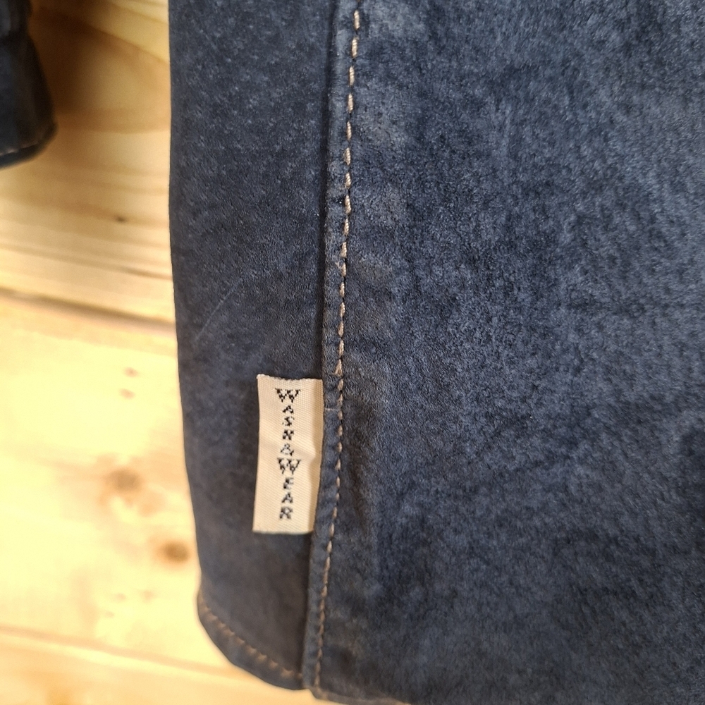 Vintage Wash & Wear Leather Suede Button Up Overshirt Jacket Shirt Coat - Picture 10 of 12